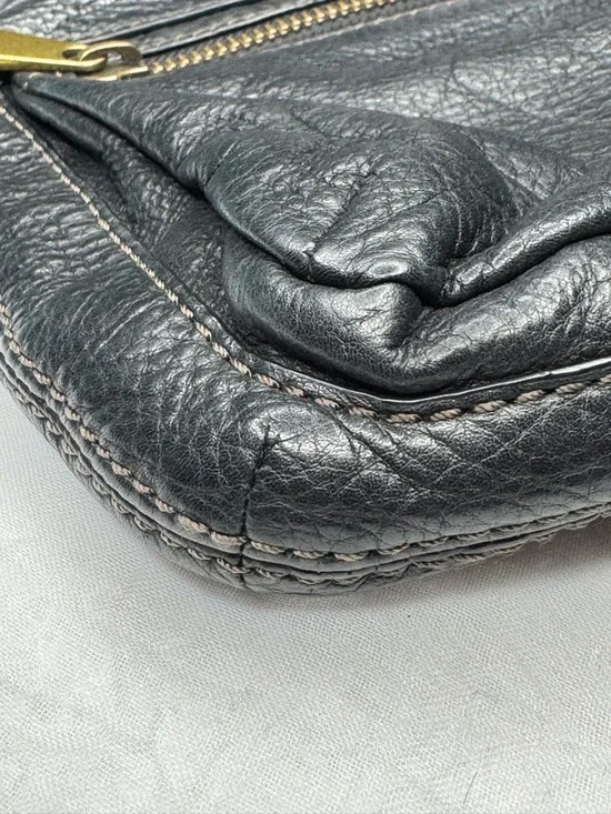 Fossil Black Leather Crossbody Gold tone Hardware - Picture 8 of 12